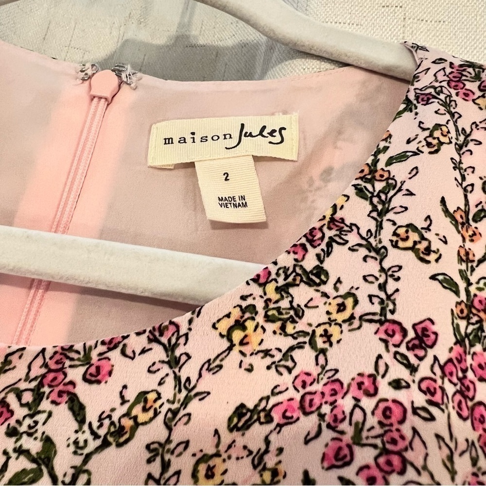NWT Maison Jules Pink Floral Fit and Flare Dress - Picture 4 of 14